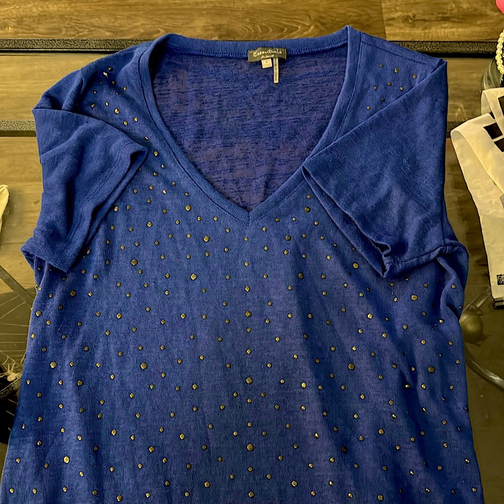 Essentials Milano Blue Rivet Blouse